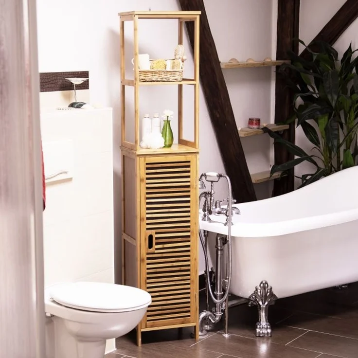 Relaxdays Badregal Bambus 5 Ablagen – Bild 2
