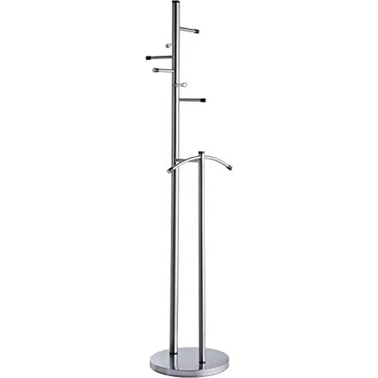 ALCO Standgarderobe Edelstahl gebürstet 181x47cm silber – Bild 1
