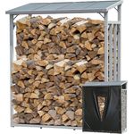 Quick Star Kaminholzregal ALU Kaminholzregal 130x70x185 cm, BxTxH:130x70x185 cm, Wetterschutz inklusive