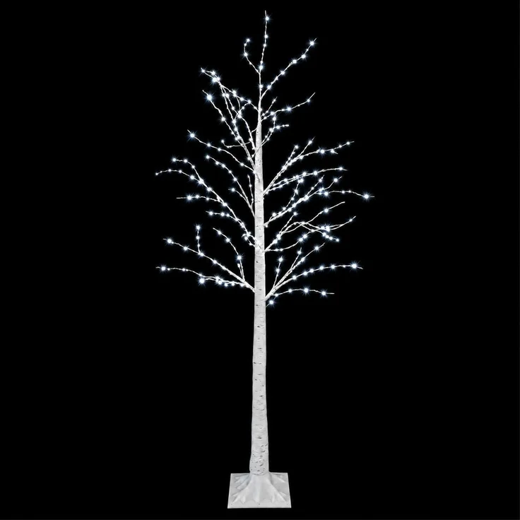 vidaXL Birken-Weihnachtsbaum Weiß 22 x 22 x 180 cm Kunststoff 319 LEDs 42055356 – Bild 4