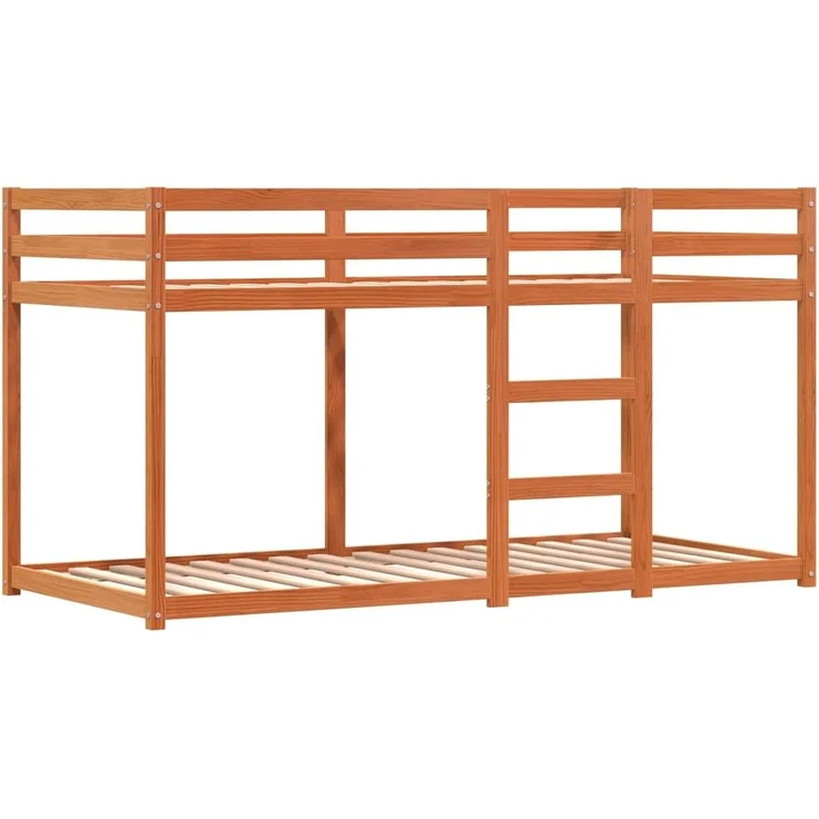 vidaXL Etagenbett mit Vorhängen Weiß & Schwarz 80x200 cm Kiefernholz 3284012 – Bild 5