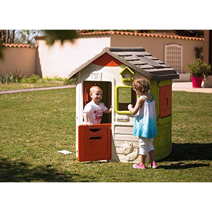 Smoby 'Neo Jura Lodge' Spielhaus, ab 2 Jahren, 115,4 x 123,3 x 132 cm, mit Fenstern, Türen, Vogelhaus, erweiterbar – Bild 11