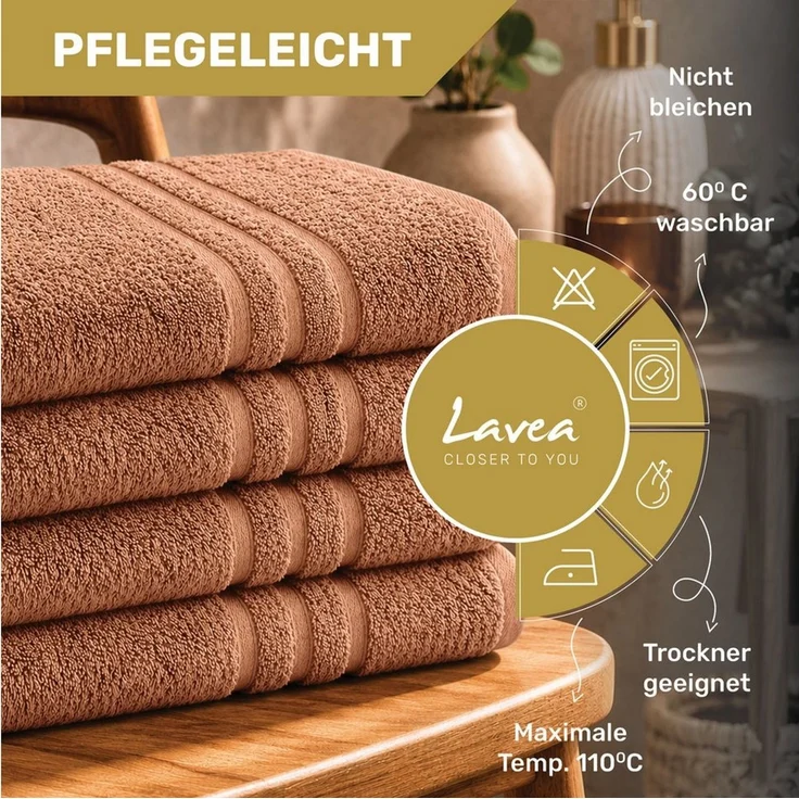 Lavea Handtücher 8er Handtuch Set 50x100 cm, Sporthandtuch, Badetuch, (Frottierserie Elena), Saugstarke & weiche Gästetücher, Handtuch Set – Bild 2