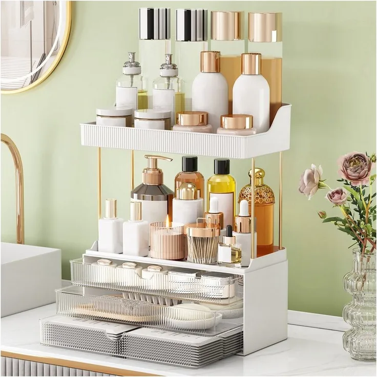 POPOLIC Make-Up Organizer Mehrschichtiges Kosmetik-Aufbewahrungsregal