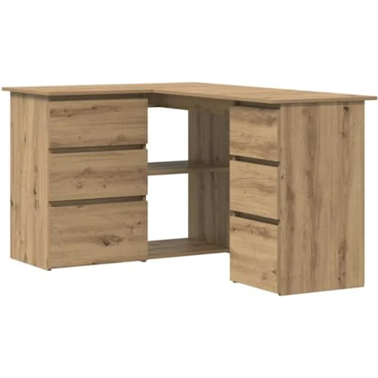 vidaXL Eckschreibtisch Artisan-Eiche 145x100x76 cm Holzwerkstoff 855963 – Bild 2