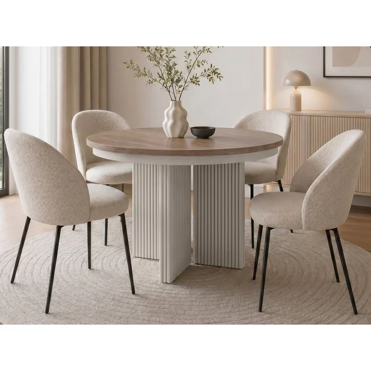 Beautysofa Esstisch PRESTIGE runder Design-Tisch ausziehbar Ø 100–180 cm oder Ø 120–200 cm (Metallbeinen, hitze- und verfärbung beständig), verschiedene Farben – Bild 2