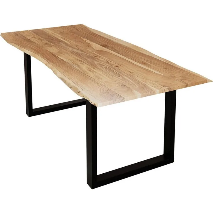 Liadomo Baumkantentisch Sammy, Esstisch, Esszimmertisch, Massivholztisch, Platte mit natürlicher Baumkante, wählbare Größen und Metallgestelle