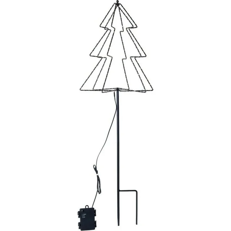 Meinposten LED-Lichterkette LED Gartenstecker Tannenbaum Weihnachtsbeleuchtung warmweiß, 6-Stunden-Timer – Bild 5