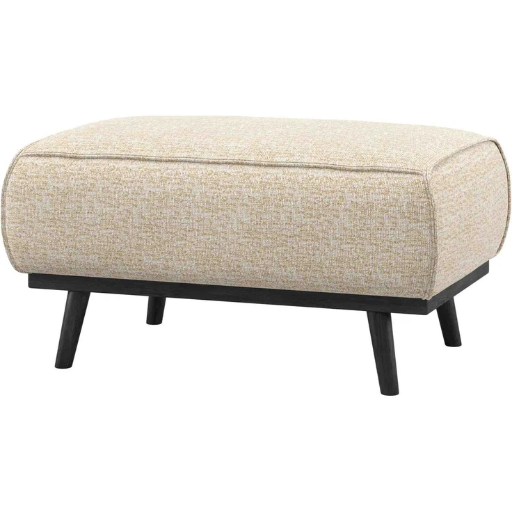 Hocker Statement aus gewebtem Stoff, modern und elegant, Beige Melange, 80 x 55 x 40 cm