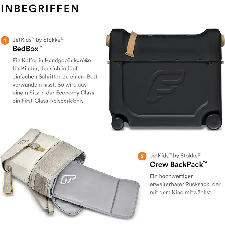 JetKids by Stokke® Black Reiseset, Reisebett und Rucksack für Kinder zwischen 2 - 7 Jahren – Bild 3