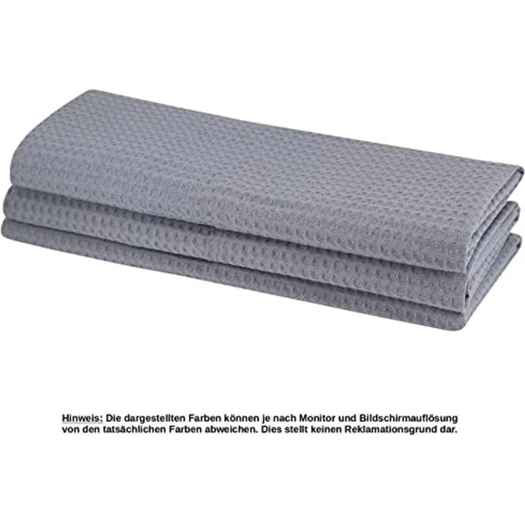 Engelland Geschirrtuch Poliertuch, (Vorteils-Set, 3-tlg, Waffel-Pique), 100 % Baumwolle, integrierte Aufhängeschlaufe, 70 x 50 cm – Bild 2