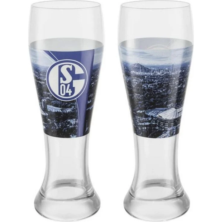 FC Schalke 04 Bierglas Weizenbierglas 2er-Set, Glas – Bild 1