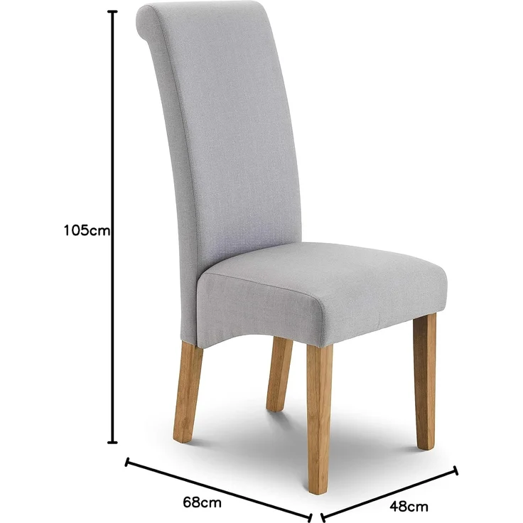 Julian Bowen Rio Verlauf Stoff Stuhl, Holz, Shale Melange, Grau, Set von 2 – Bild 2