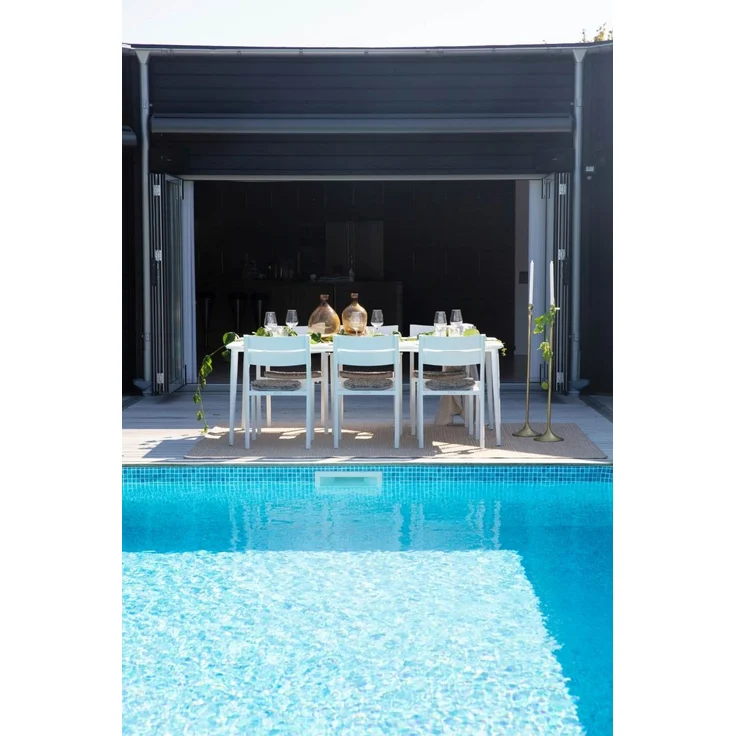 Gartenesstisch Nimes aus Aluminium, modern, weiß, rechteckig, für 6-8 Personen, Brafab – Bild 2