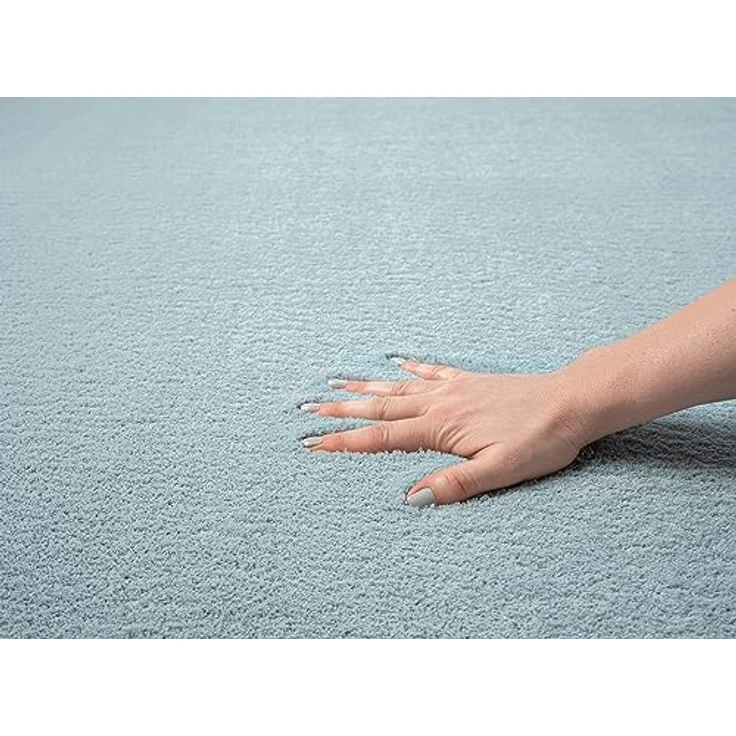 the carpet Relax kuscheliger Kurzflor Teppich, Anti-Rutsch Unterseite, Waschbar bis 30 Grad, Super Soft, Felloptik, Blau, 200x280 cm – Bild 6