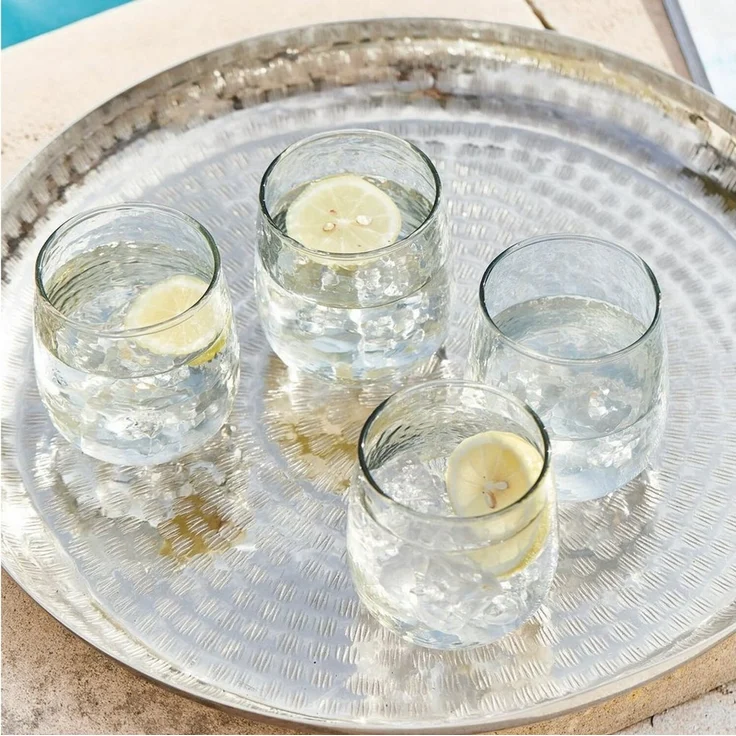 Mirabeau Glas Glas 4er Set Valters klar, Glas, Trinkgläser, Mundgeblasenes Glas, Mit welliger Struktur – Bild 2