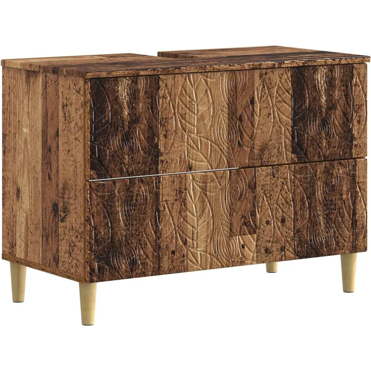 vidaXL 2-teiliges Badezimmer Schrank Set DELFT Altholz Holzwerkstoff 3417709 – Bild 2