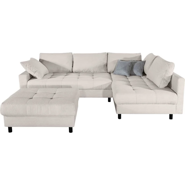COLLECTION AB Ecksofa Toni L-Form 274 cm, Set: Sofa & Hocker, 2 Zierkissen, Bonell-Federkern – Bild 2