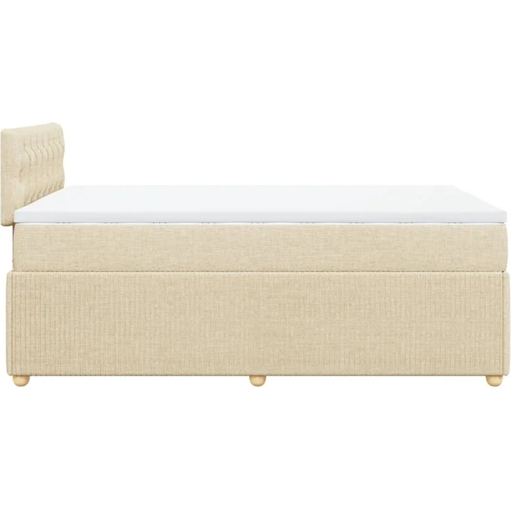 vidaXL Boxspringbett mit Matratze Creme 120x200 cm Stoff 3289735 – Bild 7