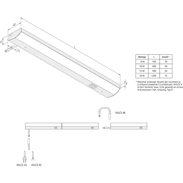 Hera LED Unterbauleuchte 900mm 230V ww 20202580302 – Bild 4