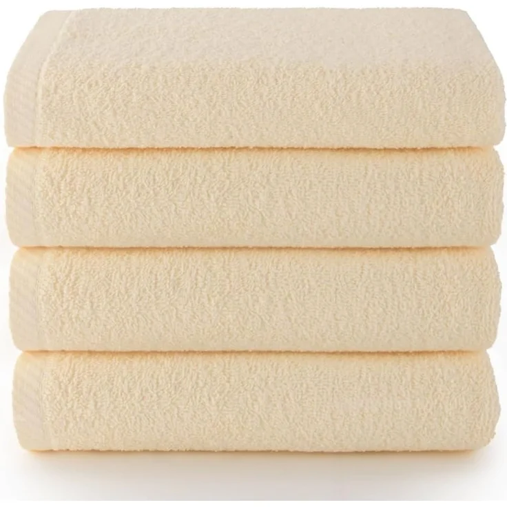 Top Towel - Plus - Badetücher - 4 Gesichts- oder Bidethandtücher - 30x50 cm - 100 % Baumwolle - Natürlich
