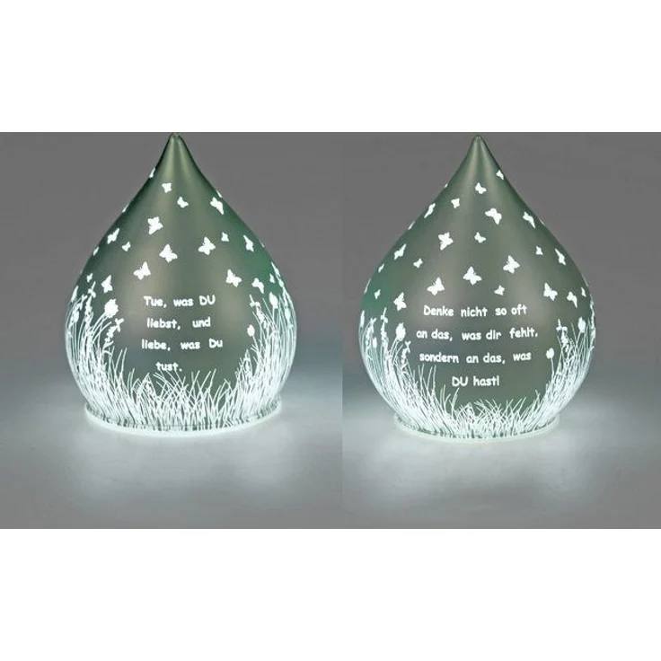 formano LED Tischleuchte Sprüche, Höhe: 15cm, Farbe: Grün, Motiv: Sprüche – Bild 1