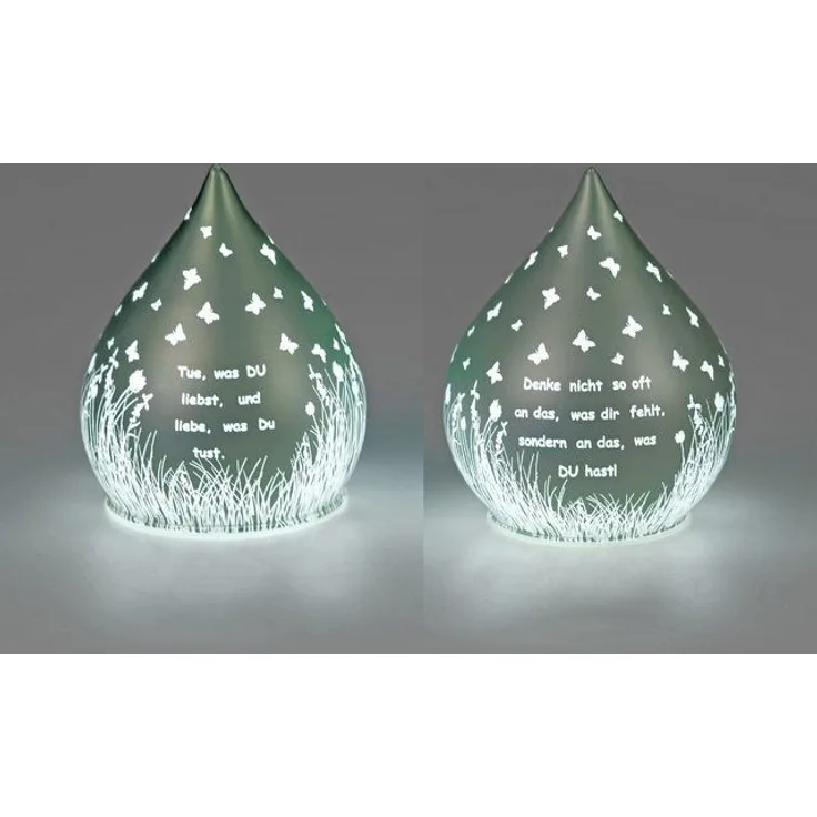 formano LED Tischleuchte Sprüche, Höhe: 15cm, Farbe: Grün, Motiv: Sprüche