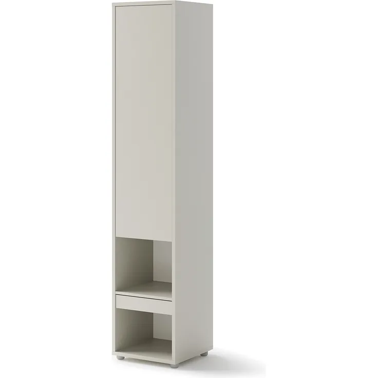 MEBLINI Schrank für Schrankbett Bed Concept - Hochschrank mit Ablagen, Fächern und Schublade - Nachttisch - BC-07 - Kaschmir