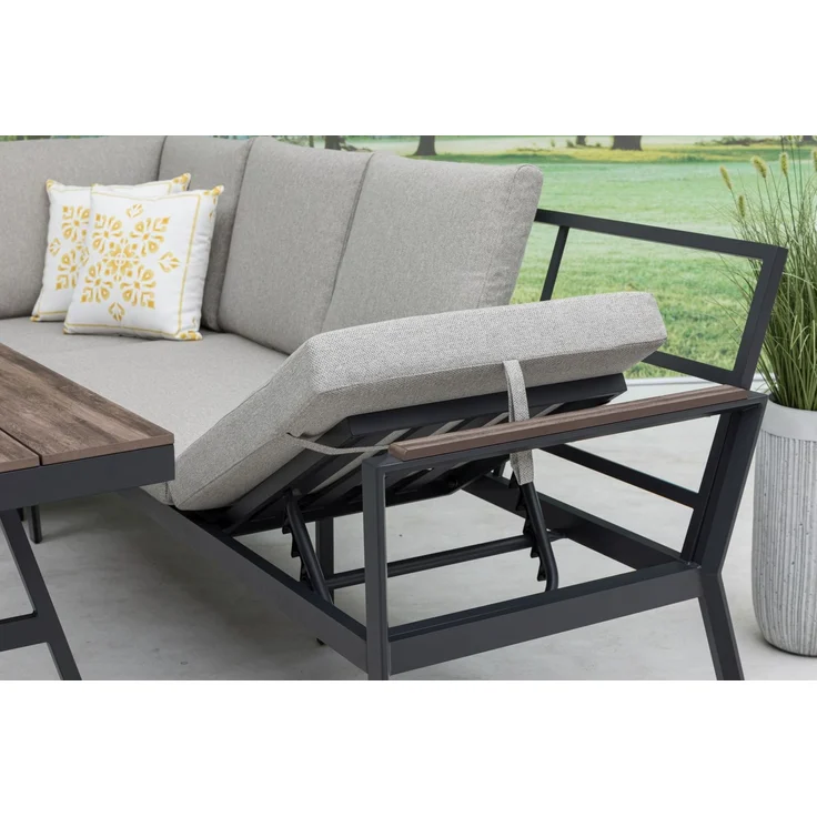 Gardissimo ANDORRA Ecklounge Gartenmöbel Sitzgruppe Nonwood Holzoptik rechts – Bild 8