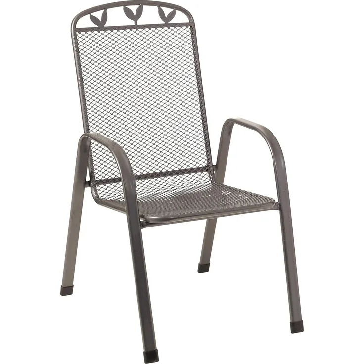 Greemotion 'Toulouse' Gartenstuhl, stapelbar, Stahl eisengrau, 55x97x73 cm