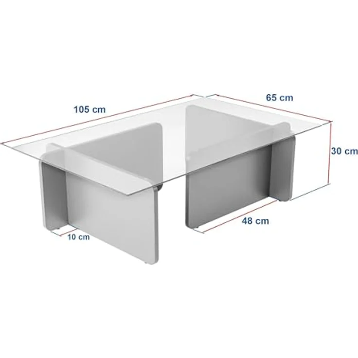 Dmora Couchtisch Itri 105x65x30h cm Schwarz, mit Zeitungsablage – Bild 3