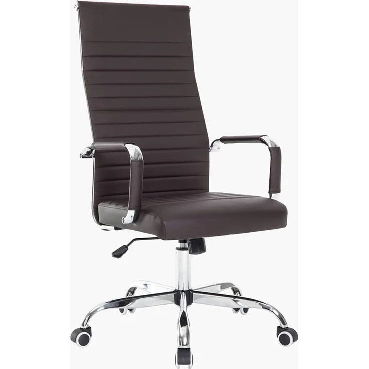 BAKAJI bürostuhl, Stahl, PU-Leder, braun, 65x109-119 cm – Bild 1
