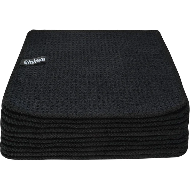Schwarze Spültücher 20x20cm 10er Set Mikrofasertuch waschbar fusselfrei – Bild 1