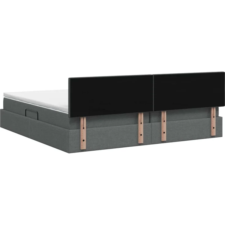 vidaXL LED-Speicherbett mit Matratze Dunkelgrau 200 x 200 cm Stoff 3459085 – Bild 10