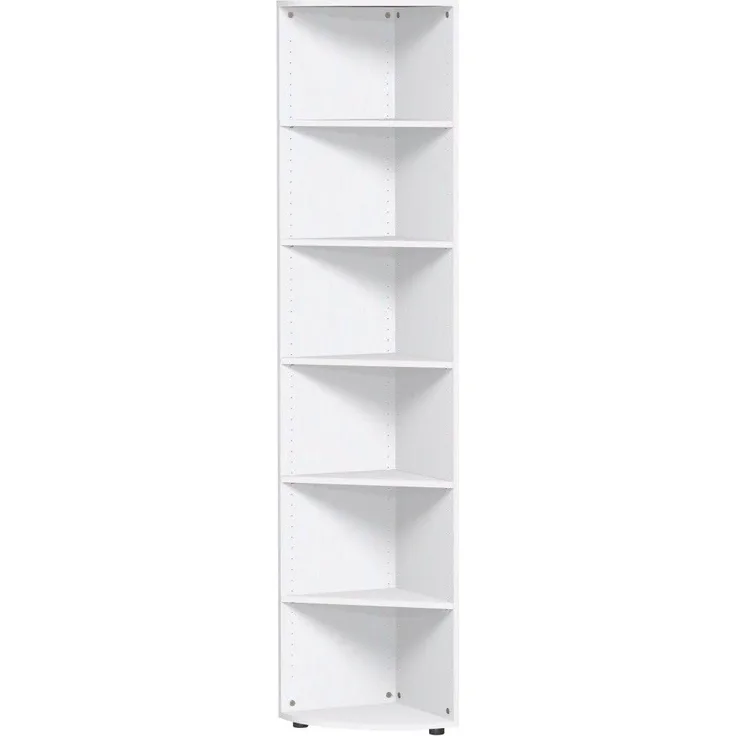Eckabschlussregal mit Standfüßen, 40x40x216cm, Weiß