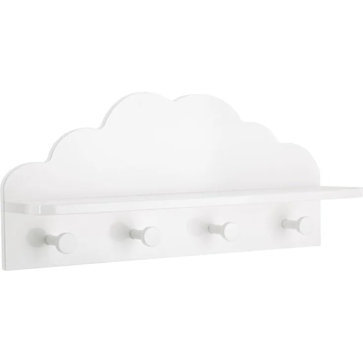 Atmosphera 'CLOUD' Garderobenleiste, weiß, mit 4 Haken und Ablage
