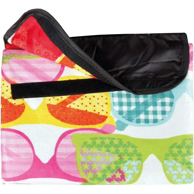 Bc Agentur Picknickdecke wasserabw. mit Fotodruck, Sunglasses-Design, Stranddecke, Kofferraumunterlage, Campingdecke, 80x120 cm – Bild 6