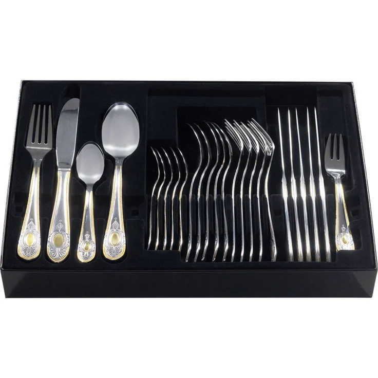 KING Besteck-Set »VIERAILLA GOLD« (31-tlg), 6 Personen, Edelstahl 18/0, mit Dekor in Gold-Optik, inkl. Etui – Bild 2