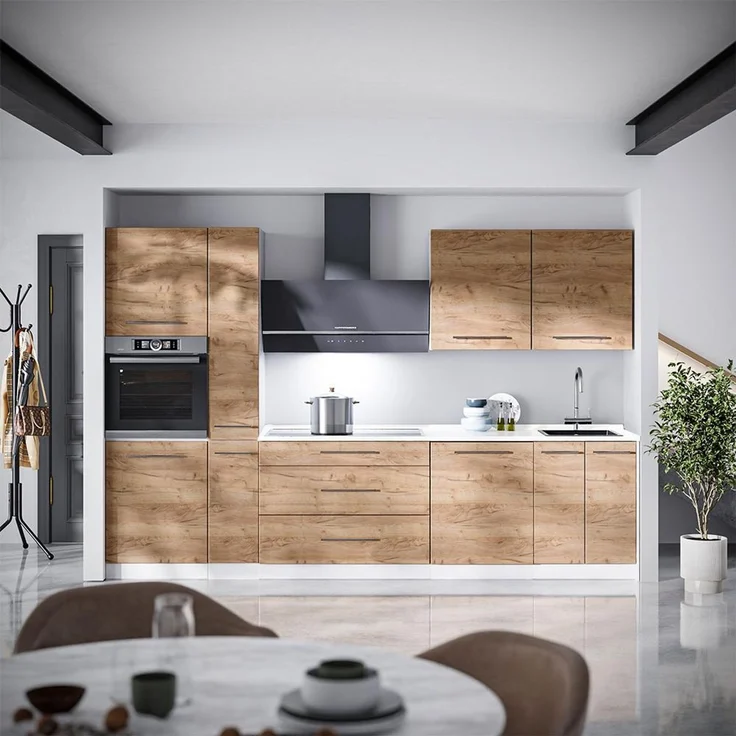 Küchenzeile Fame-Line Goldkraft Eiche 310 cm, AP Eiche Vicco – Bild 3