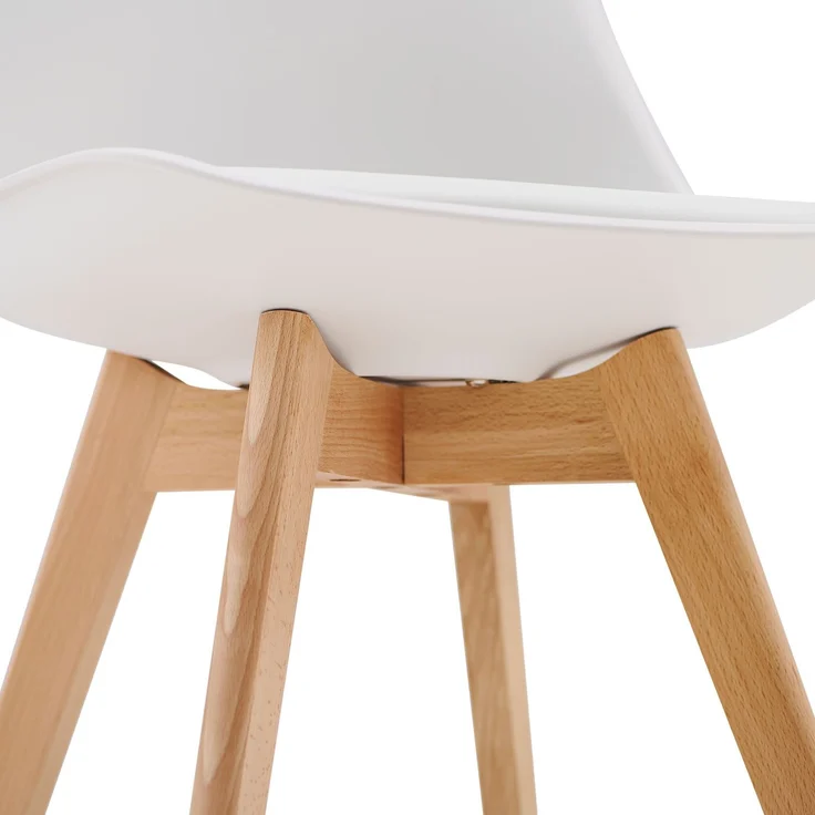 Küchenstuhl Weiß Set 2 Stühle Esszimmer Holz modern Kunststoff Esszimmerstühle Schalenstuhl Holzstühle – Bild 8