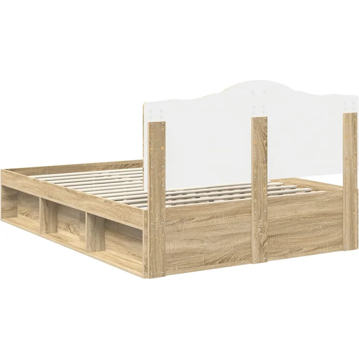 vidaXL Bettrahmen Sonoma 140 x 200 cm Massives Kiefernholz 3413301 – Bild 8