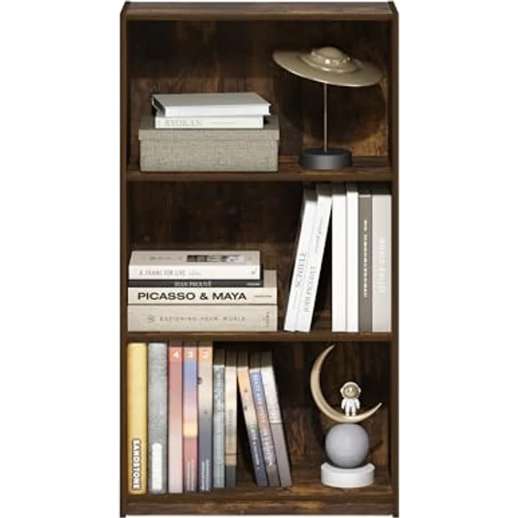 Furinno Basic 3-stufiges Bücherregal mit Aufbewahrungsregalen, Bernsteinkiefer – Bild 5