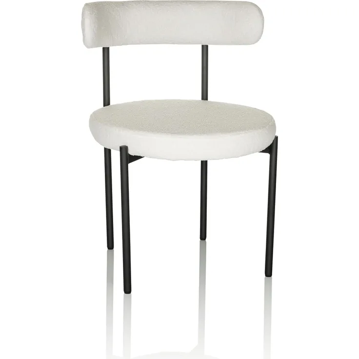 hjh OFFICE Esszimmerstuhl Polsterstuhl TEDIO Stoff, Küchenstuhl aus Bouclé-Stoff, Stuhl Esszimmer mit Metallbeine