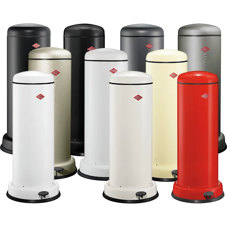 Wesco 'Big Baseboy 30' Abfalleimer, Stahlblech, 30 Liter, Weiß – Bild 1