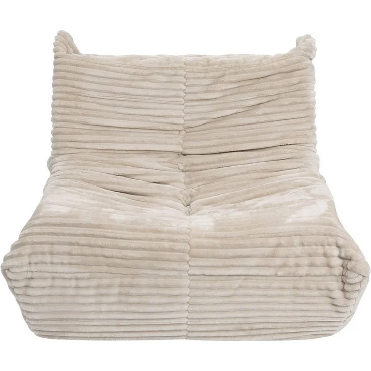 Puluomis Sitzsack XXL Riesen Beanbag Sessel 90 x 100 cm mit 30D Neuschwamm-Füllung (und seitlichen Taschen, für das Wohnzimmer beige) – Bild 1