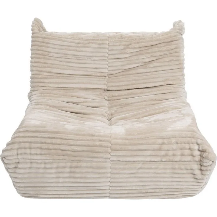 Puluomis Sitzsack XXL Riesen Beanbag Sessel 90 x 100 cm mit 30D Neuschwamm-Füllung (und seitlichen Taschen, für das Wohnzimmer beige)