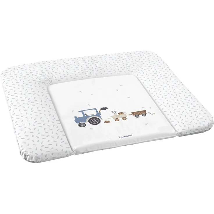 Träumeland Wickelauflage Little Farm blau 75 x 85 cm