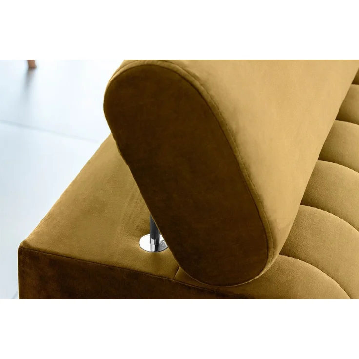 Sofa 3-Sitzer mit Schlaffunktion Schlafsofa ELENI Stoff Monolith Honiggelb – Bild 5
