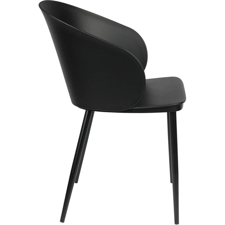 Esszimmerstuhl Gigi im 2er-Set, Schwarz mit Gestell aus Stahl 57x53,5x81 cm – Bild 3