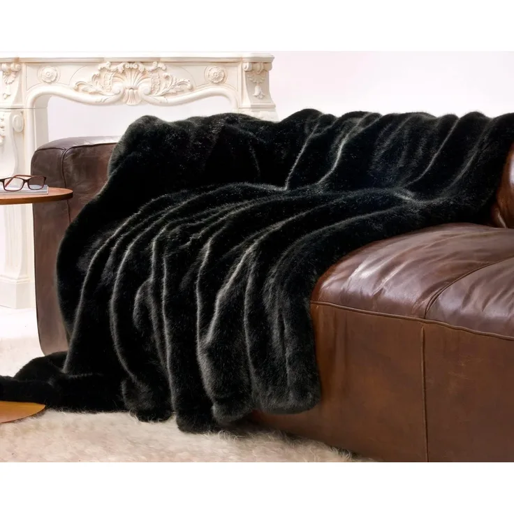 Wohndecke Felldecke (Kunstfell) "Zobel schwarz", Wohnen und Accessoires GmbH & Co. KG